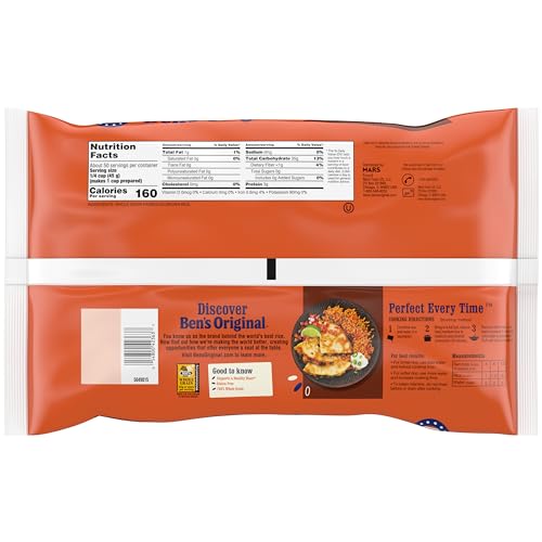 Open bag of Ben's Original brown rice poured into a pot for cooking.