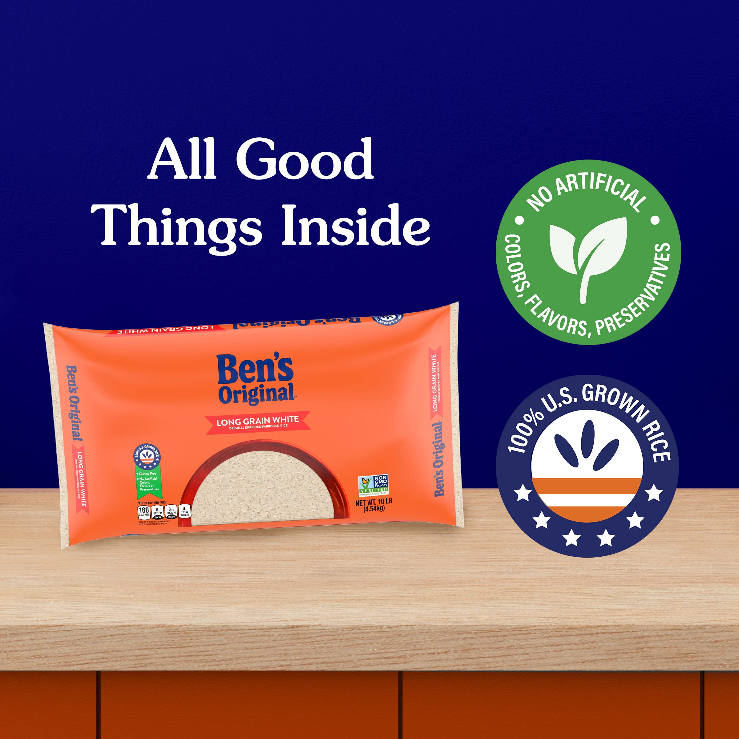 BEN'S ORIGINAL Enriched Parboiled Rice fluffy served in a bowl