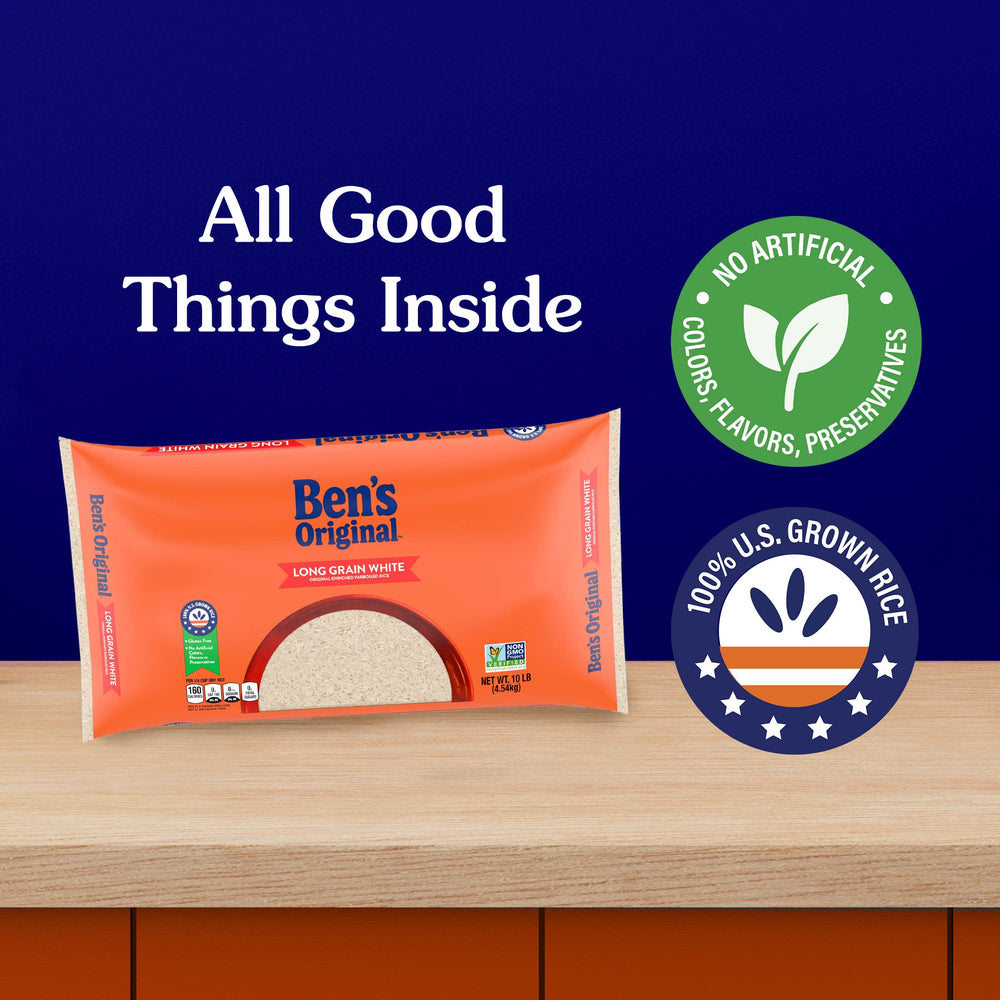 BEN'S ORIGINAL Enriched Parboiled Rice fluffy served in a bowl