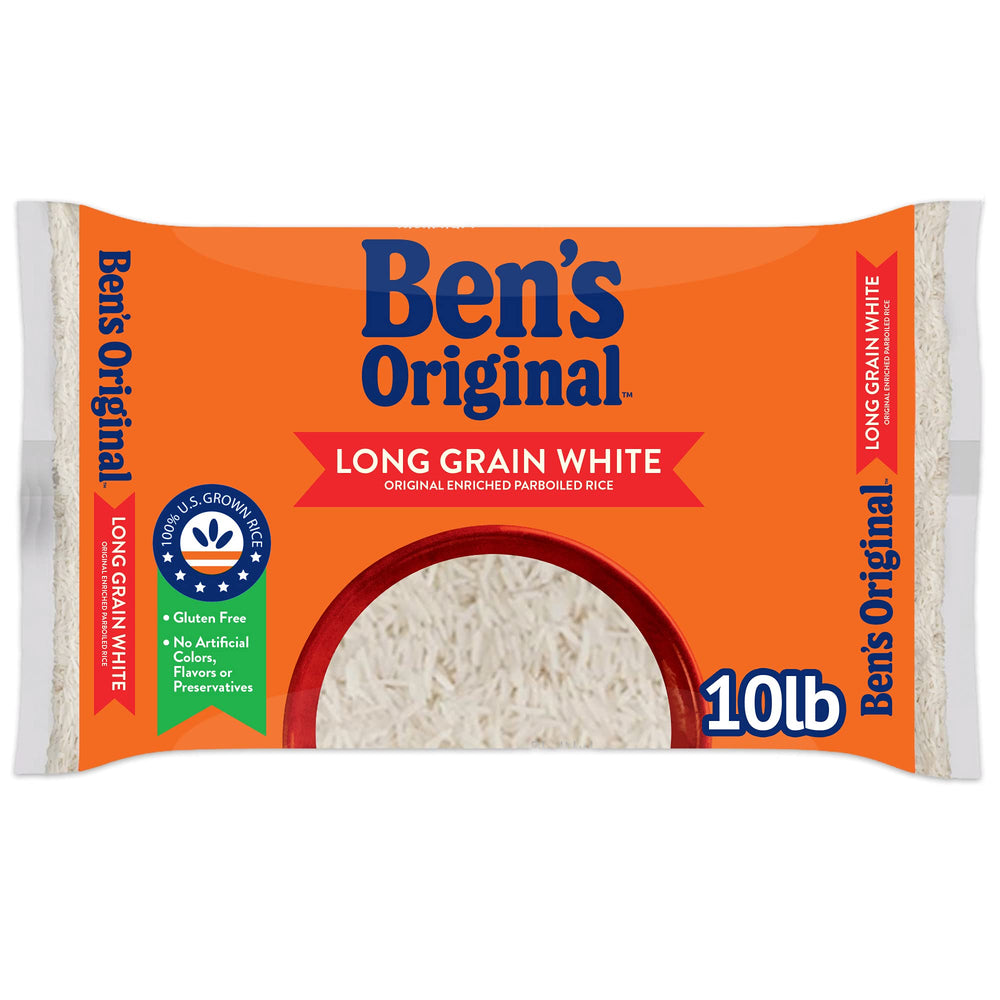 BEN'S ORIGINAL Enriched Parboiled Rice pack front highlights quick meals