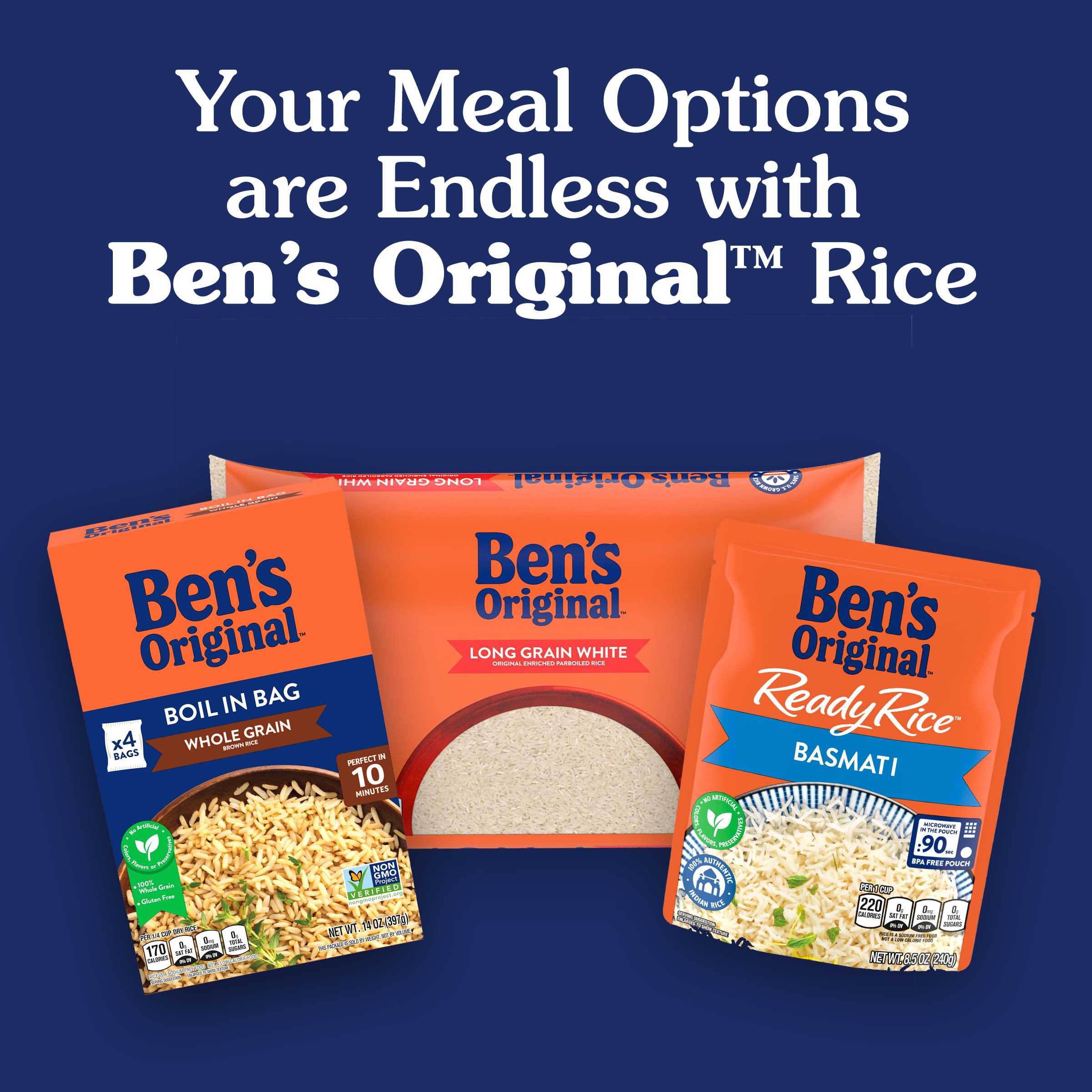 BEN'S ORIGINAL iron-enriched grains for family meals