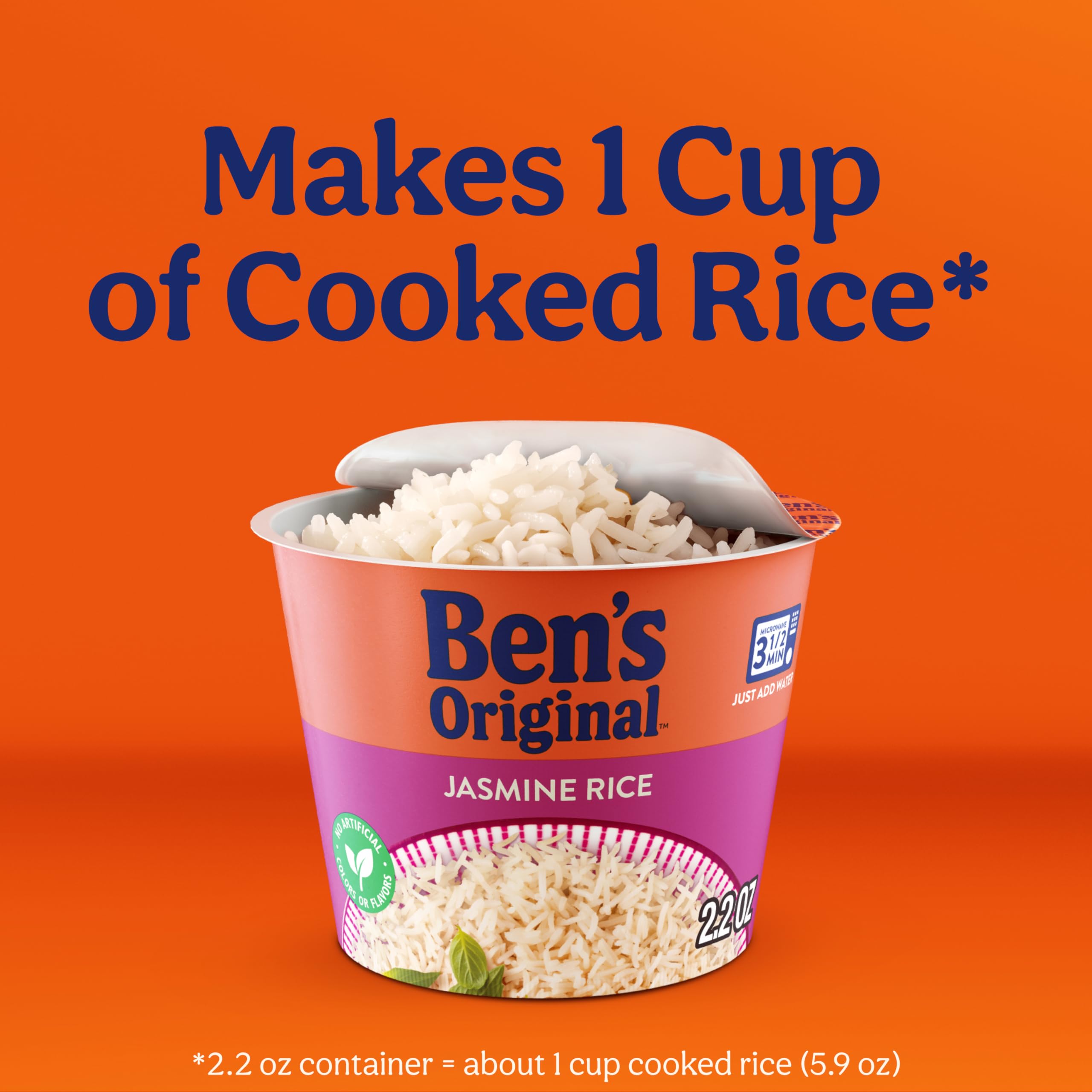 BEN'S ORIGINAL Jasmine Rice snack idea, simple cup for busy days.