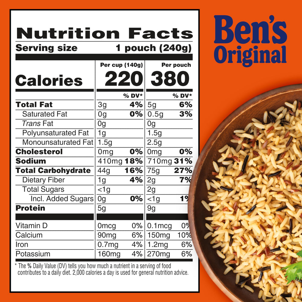 BEN'S ORIGINAL Ready Rice with no artificial flavors or colors.