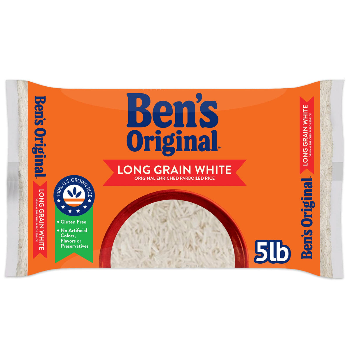 BEN'S ORIGINAL parboiled long-grain rice bag ready for quick meals