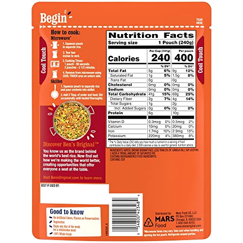 BEN'S ORIGINAL Ready Rice Brown Basmati Microwave 90 Seconds heats fast