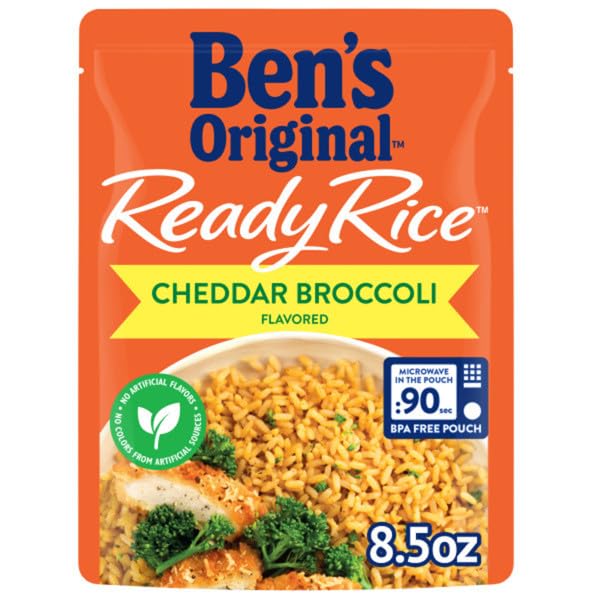 Ben's Original Ready Rice cheddar broccoli served as a family-friendly side