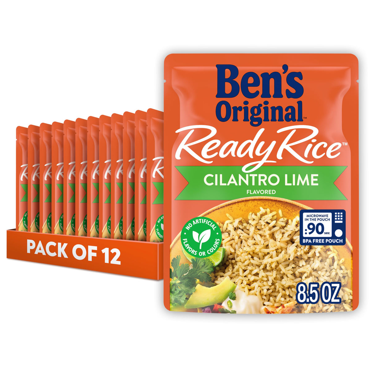 BEN'S ORIGINAL Ready Rice cilantro lime pouches for quick meals in minutes