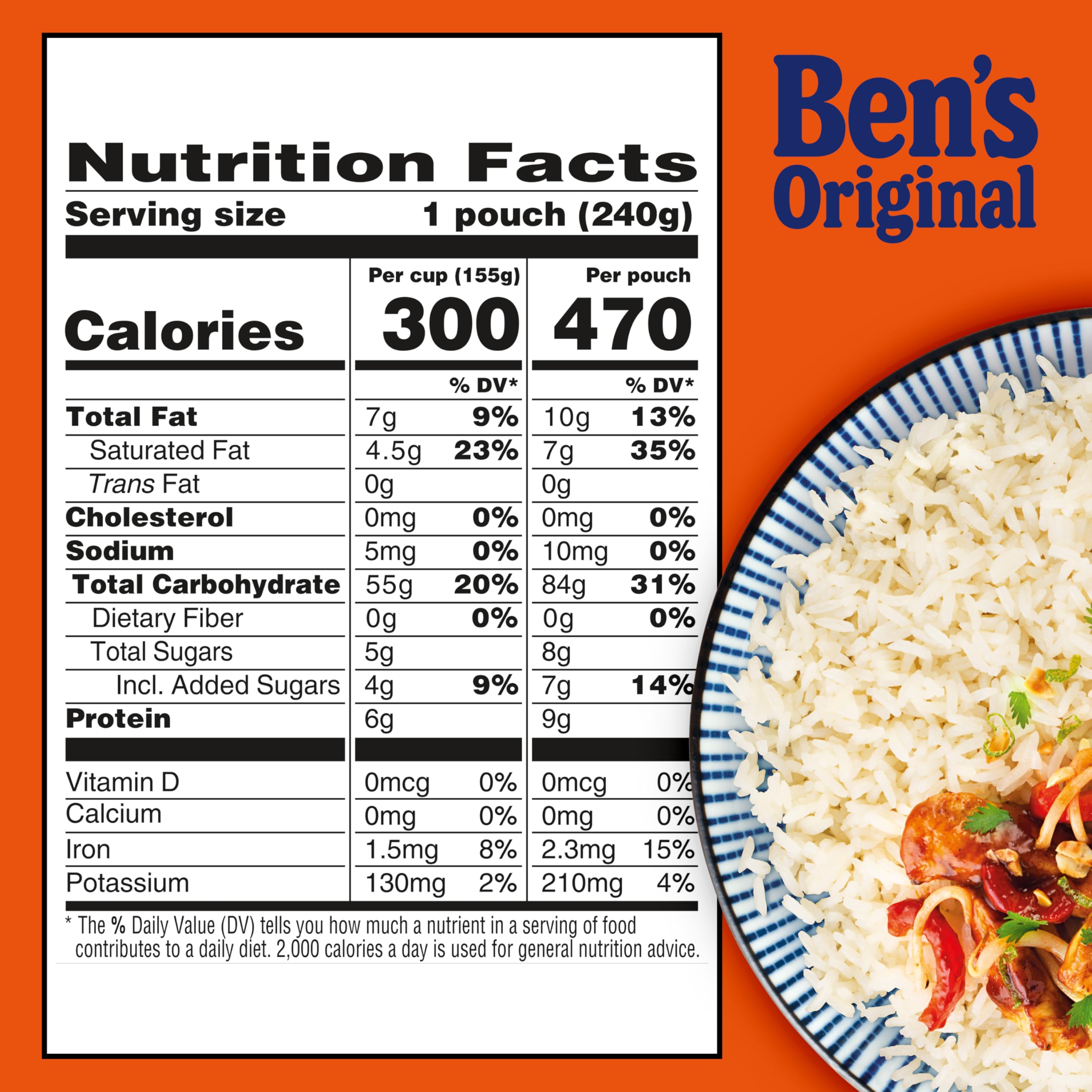 BEN'S ORIGINAL Ready Rice Coconut Jasmine BPA-free microwave pouch.