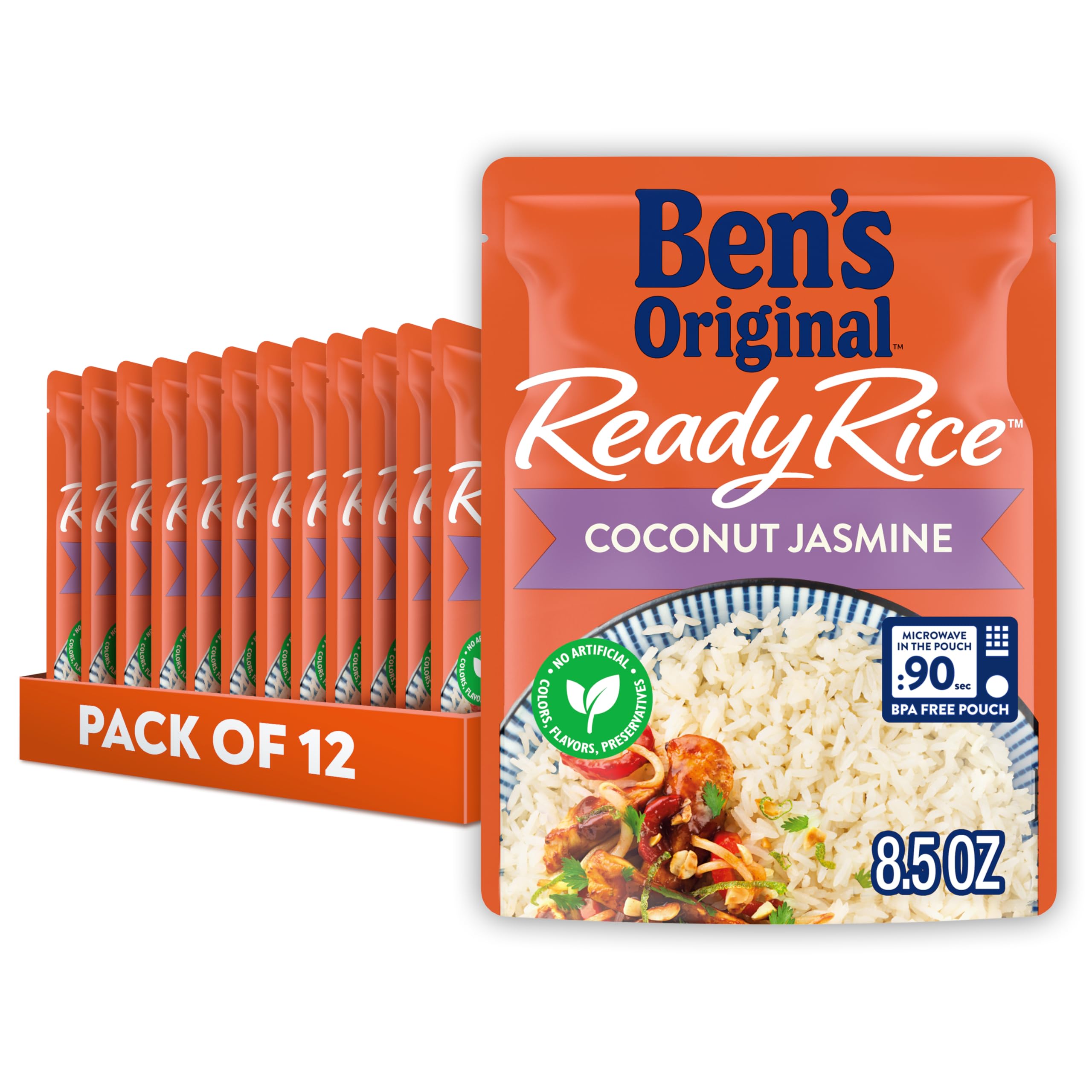 BEN'S ORIGINAL Ready Rice Coconut Jasmine pouch for quick weeknight meals.