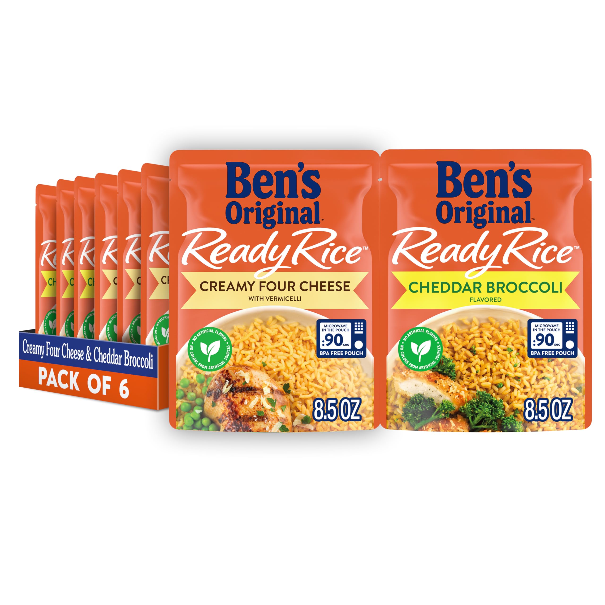 BEN'S ORIGINAL Ready Rice Creamy Four Cheese pouch – quick, creamy flavor in 90 seconds