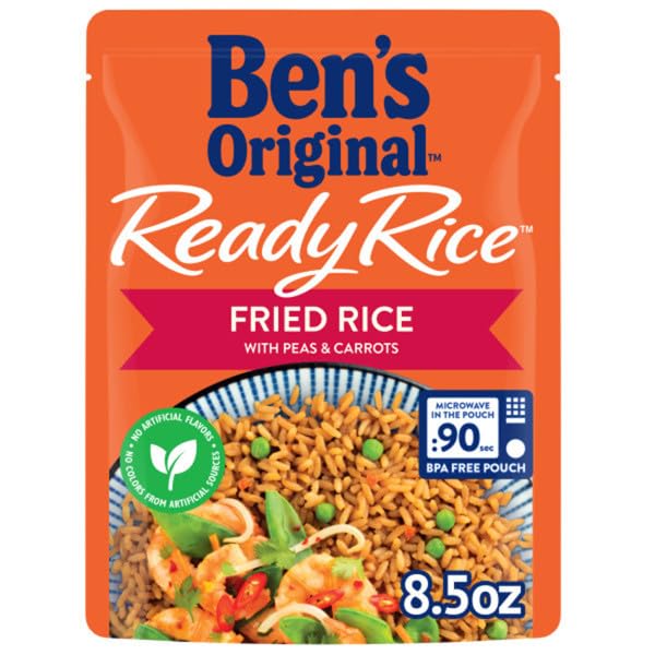 Ben's Original Ready Rice fried rice with peas and carrots ready in 90 seconds for lunch