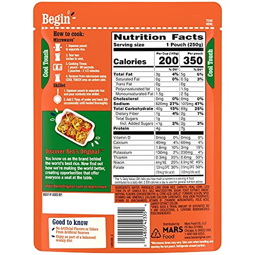 BEN'S ORIGINAL Garden Vegetable rice heats in 90 seconds in the microwave.