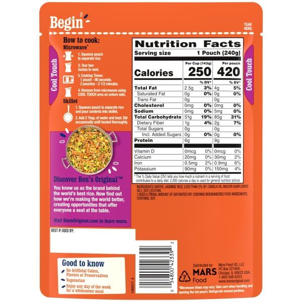 Steaming Jasmine Rice from BEN'S ORIGINAL Ready Rice after a 90-second microwave