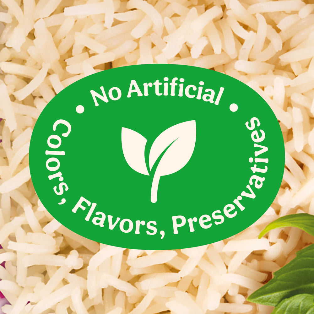 BEN'S ORIGINAL Ready Rice Jasmine Rice serving plate suggests easy meal pairings.