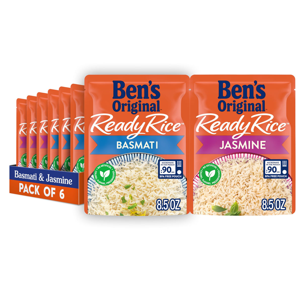 BEN'S ORIGINAL Ready Rice six pouch variety pack ready for quick meals.