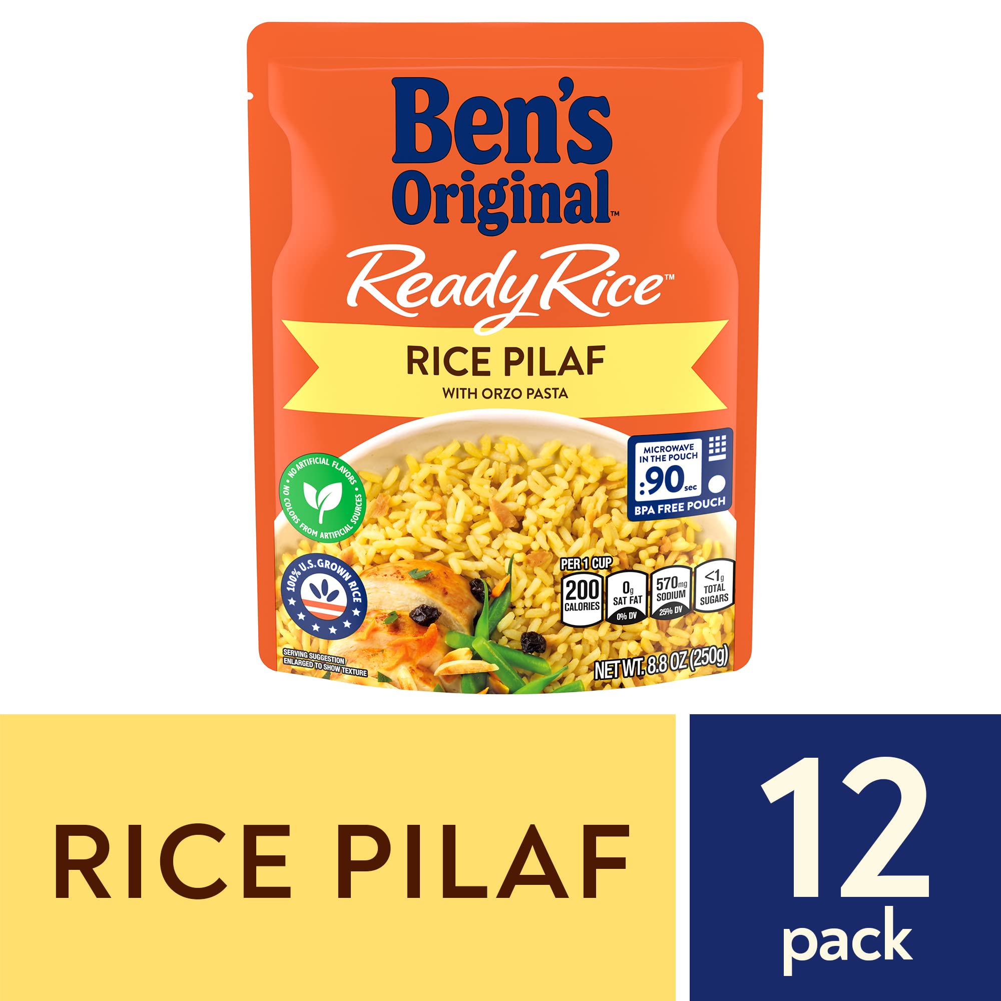 BEN'S ORIGINAL Ready Rice Rice Pilaf orzo and herbs blend visual