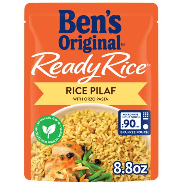 BEN'S ORIGINAL Ready Rice Rice Pilaf steaming bowl releasing aroma