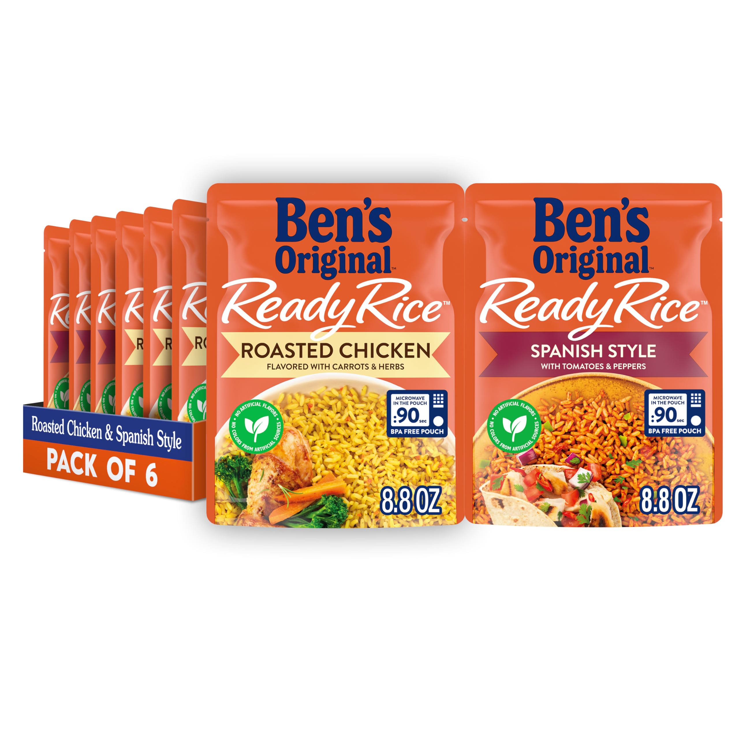 BEN'S ORIGINAL Ready Rice roasted chicken and Spanish pack on display for quick weeknight meals
