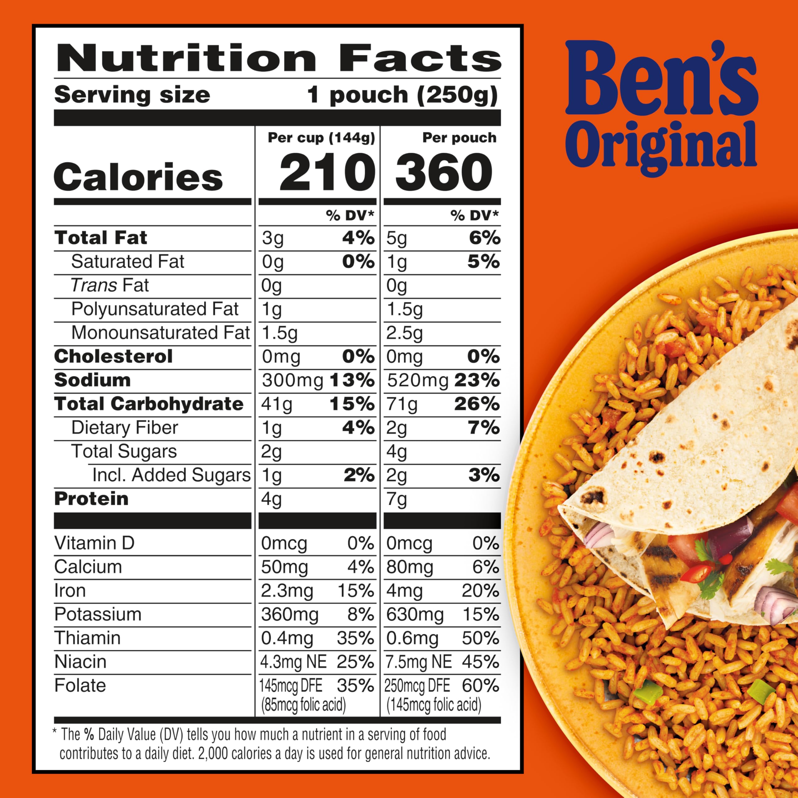 BEN'S ORIGINAL Ready Rice Spanish Style BPA-free pouch on kitchen counter.