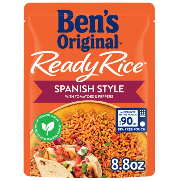 BEN'S ORIGINAL Ready Rice Spanish Style parboiled grains ready to serve in minutes.