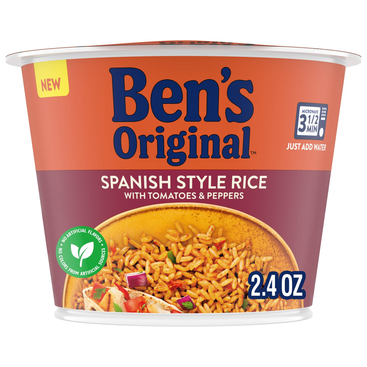 BEN'S ORIGINAL Spanish Style Rice single-serve cup for quick meals and snacks.