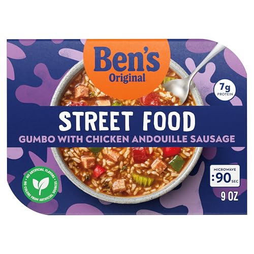 BEN'S ORIGINAL Street Food Gumbo rice bowl with long grain brown rice.