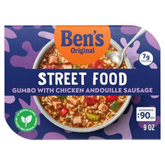 BEN'S ORIGINAL Street Food Gumbo rice bowl with long grain brown rice.