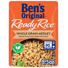 BEN'S ORIGINAL Whole Grain Medley displays brown, wild, and red rice blend.
