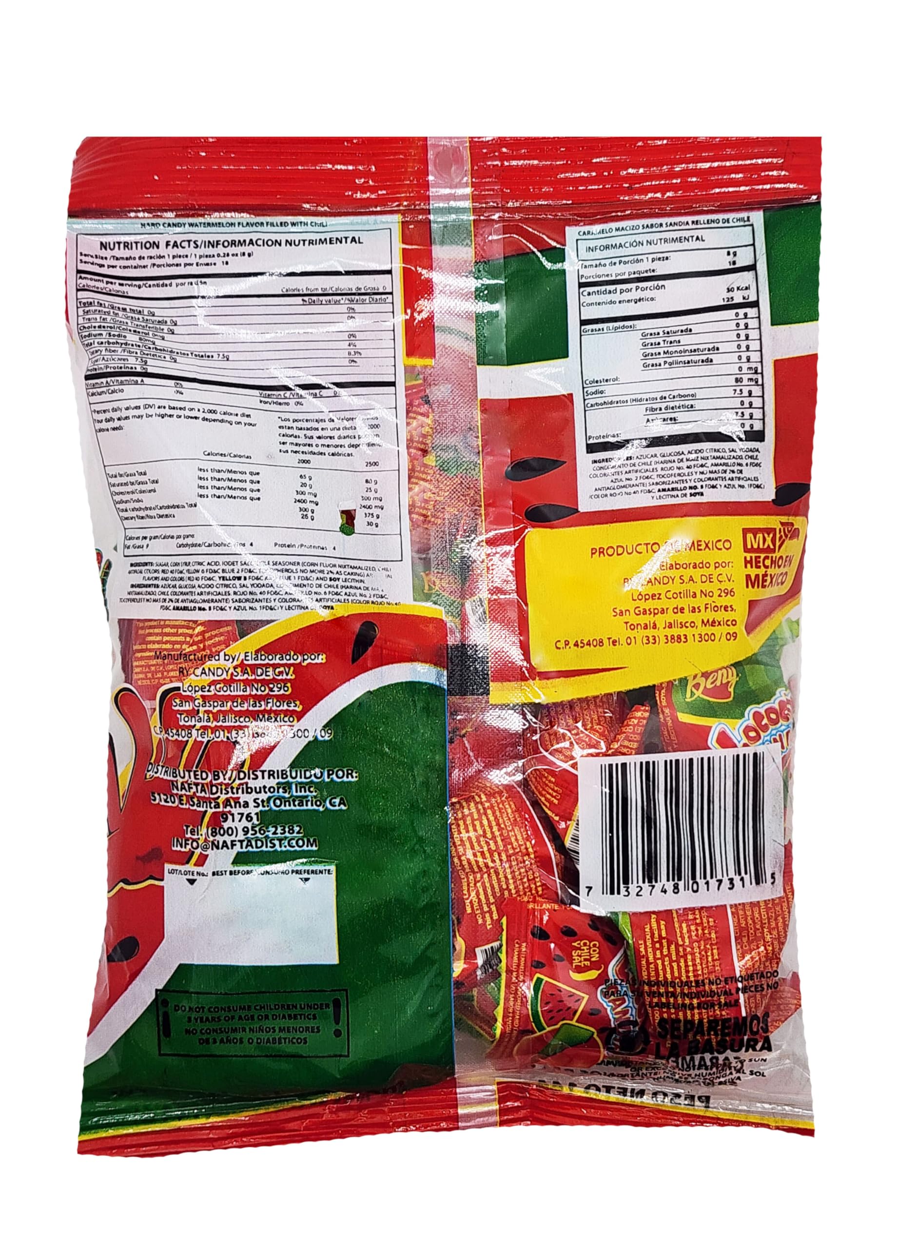 BENY LOCOCHAS watermelon hard candy center delivers bold flavor.