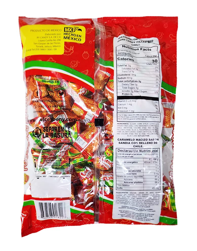 BENY Locochas Watermelon Hard Candy close-up piece showing crisp texture