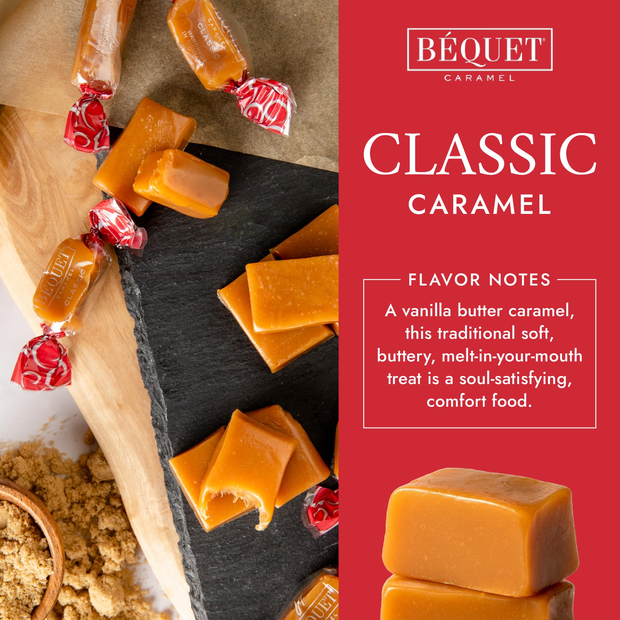 Bequet Classic Caramels Montana made with real butter and vanilla