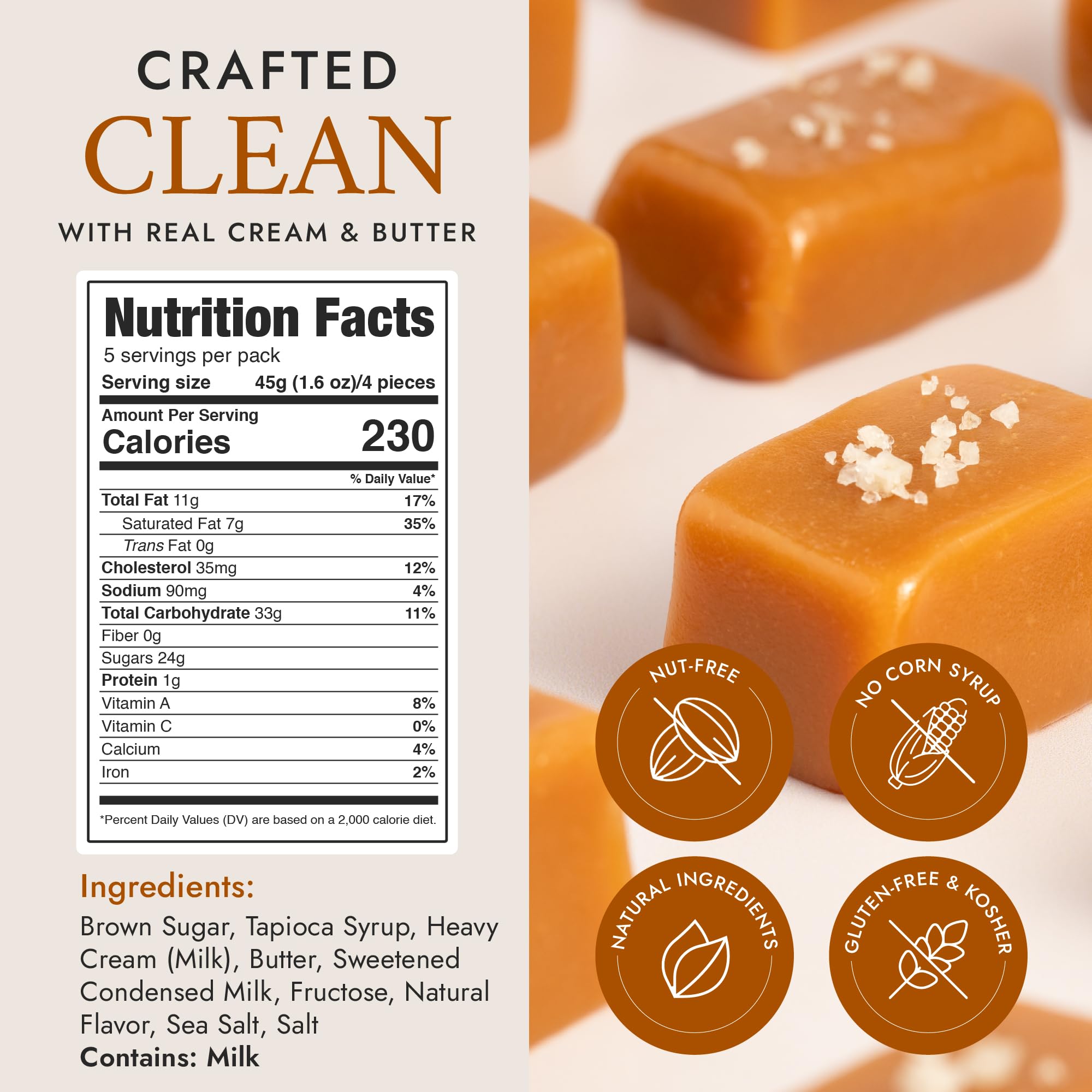 Bequet salted butterscotch caramels unwrapped reveal soft chew texture