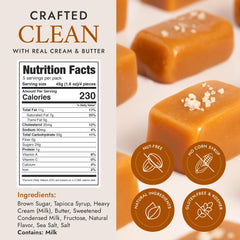 Bequet salted butterscotch caramels unwrapped reveal soft chew texture
