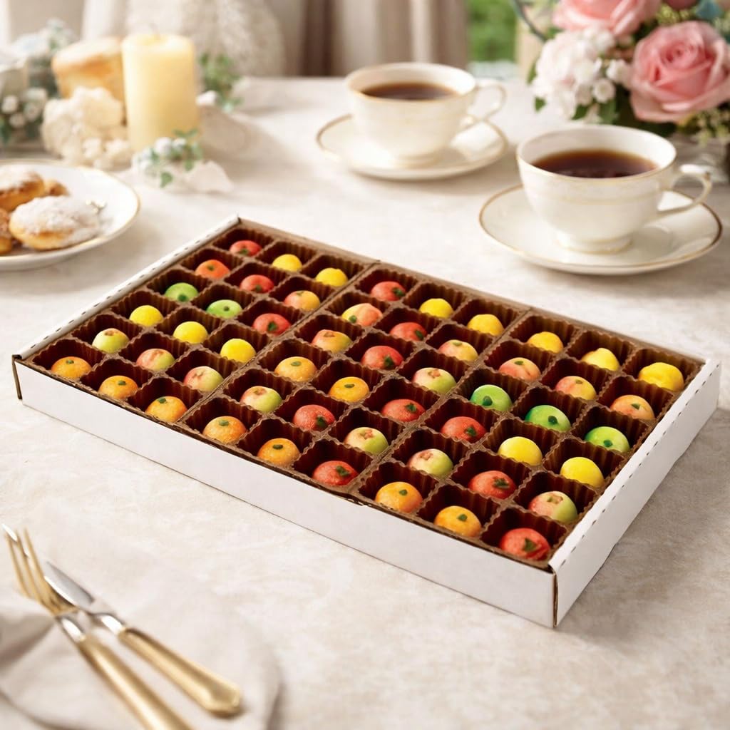 Bergen Marzipan 54-piece fruit box tray ideal for gifting and celebrations