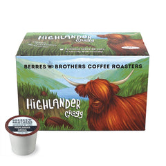 Berres Brothers Highlander Grogg K-Cup box image shows convenient, flavored coffee.