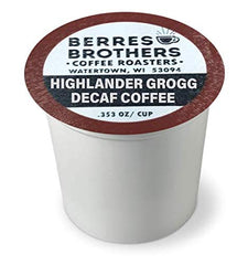 Berres Brothers Highlander Grogg pods top view, 12-count box for Keurig brewers.