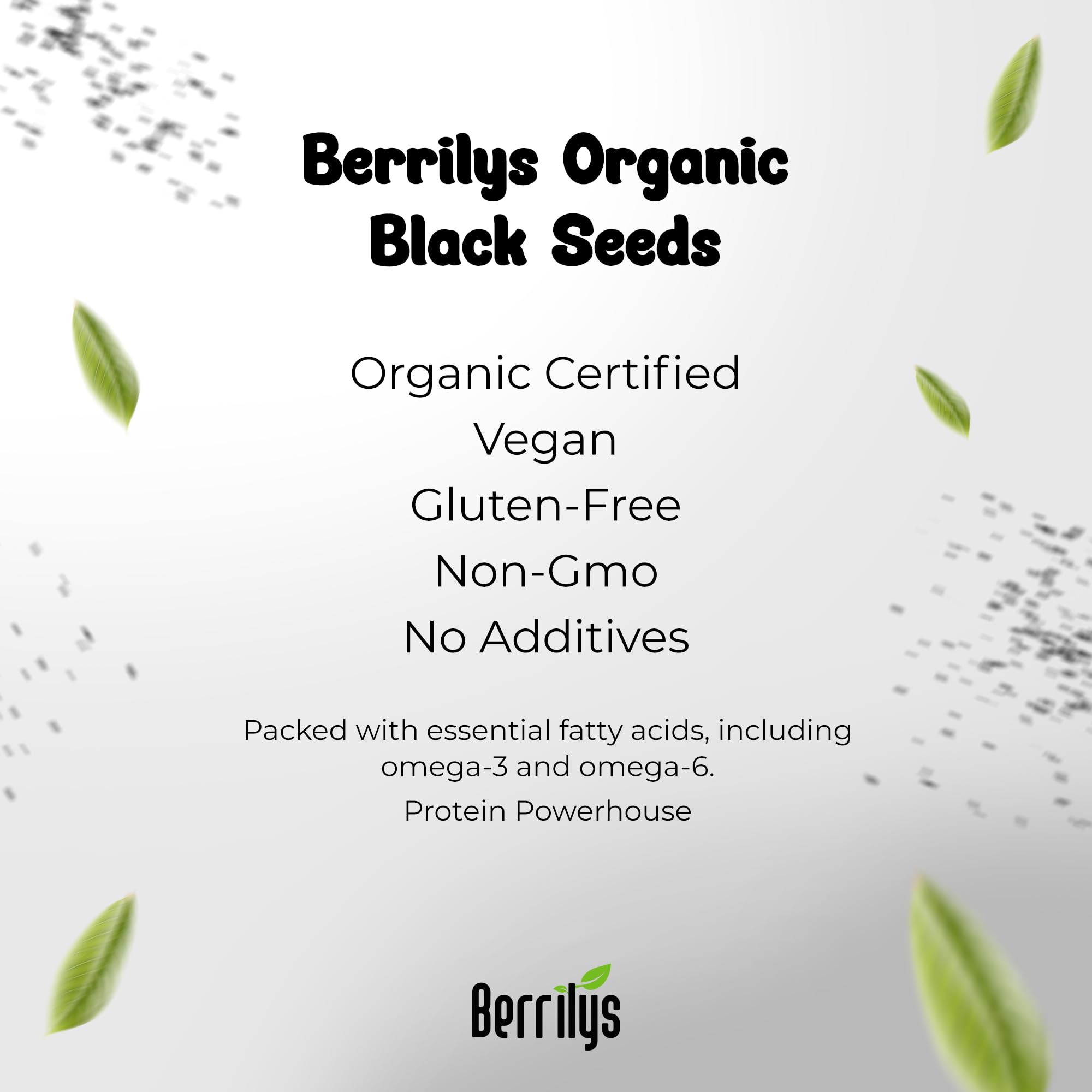 Berrilys 16oz organic black cumin seeds pack for versatile cooking.
