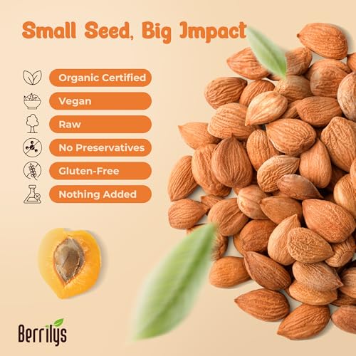 Berrilys bitter apricot kernels close-up showing natural texture.