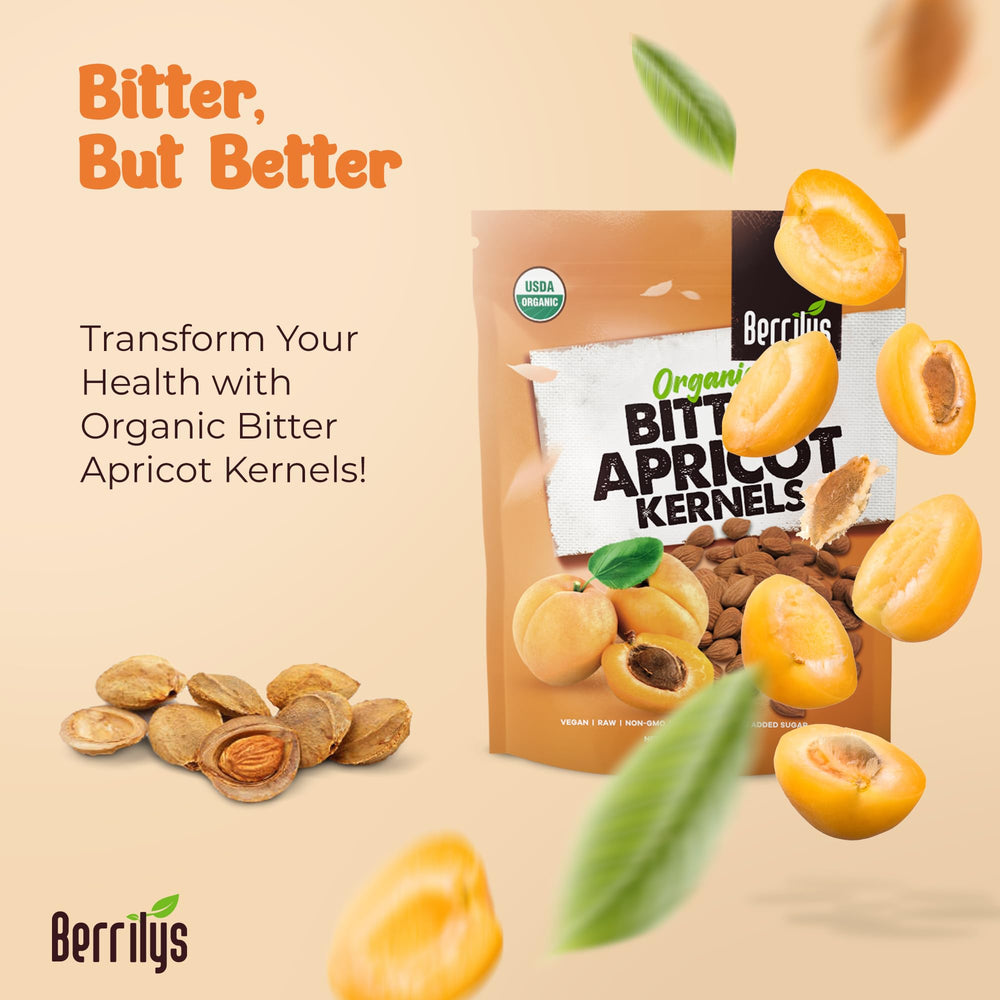 Berrilys bitter apricot kernels in bowl offer a versatile pantry staple for recipes.