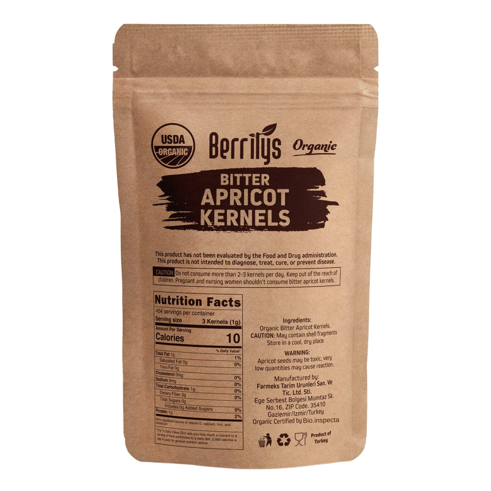 Berrilys bitter apricot kernels raw ideal for snacking.