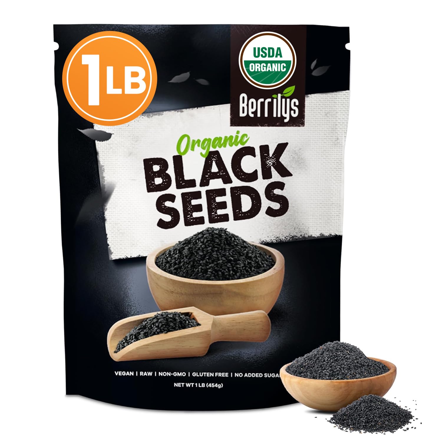Berrilys Black Cumin Seeds bottle pour for rich aroma in curries and roasts.