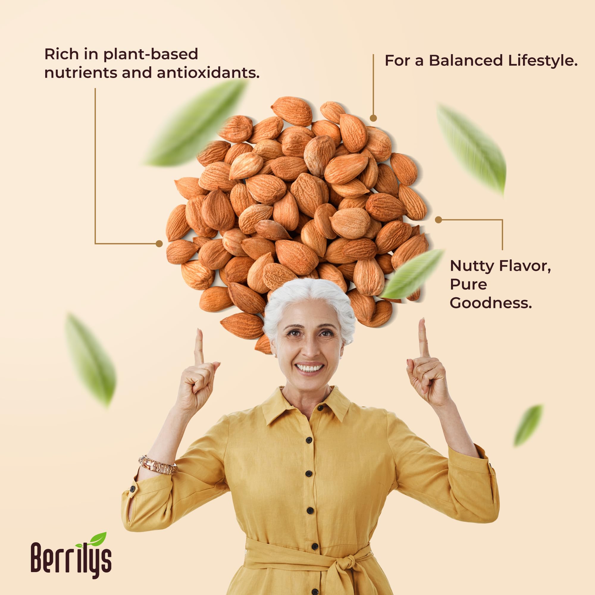 Berrilys non GMO apricot kernel powder, convenient energy option.