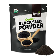 Berrilys Organic Black Seed Powder jar for pure, versatile cooking and smoothies.