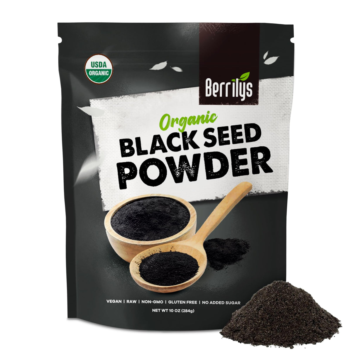 Berrilys black seed powder in resealable pouch preserving freshness for daily cooking