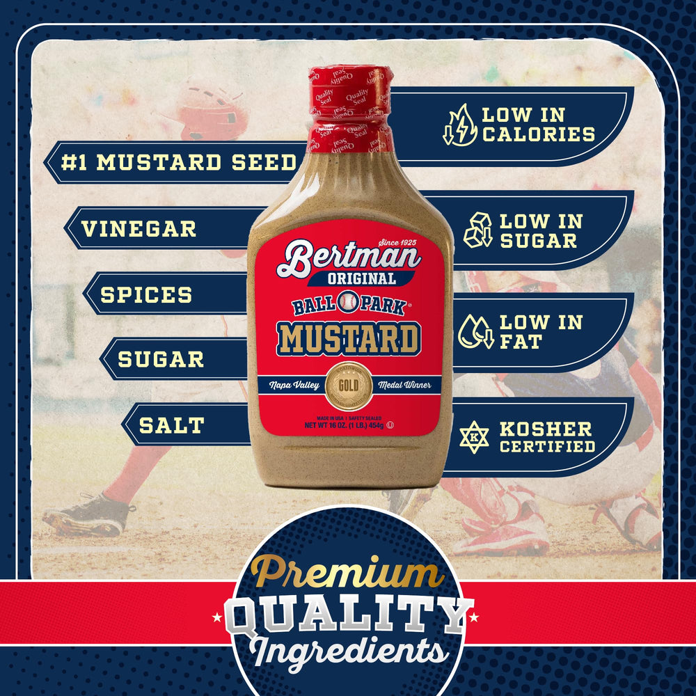 Bertman Original Ball Park Mustard smooth texture ideal for marinades.