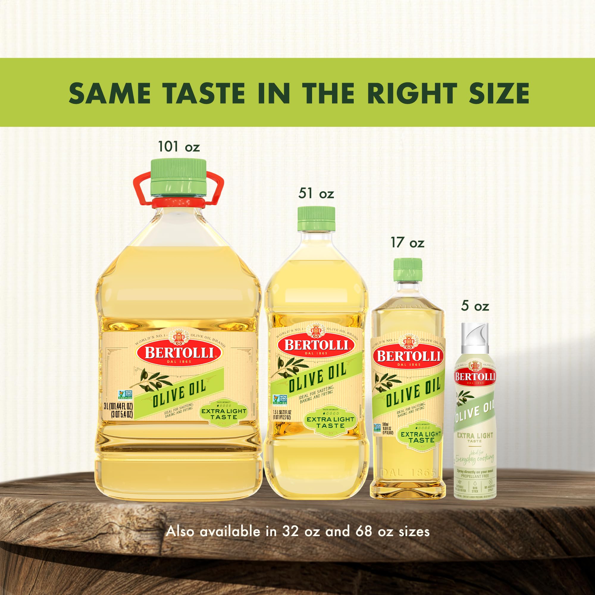 Bertolli olive oil on kitchen counter display for everyday use.