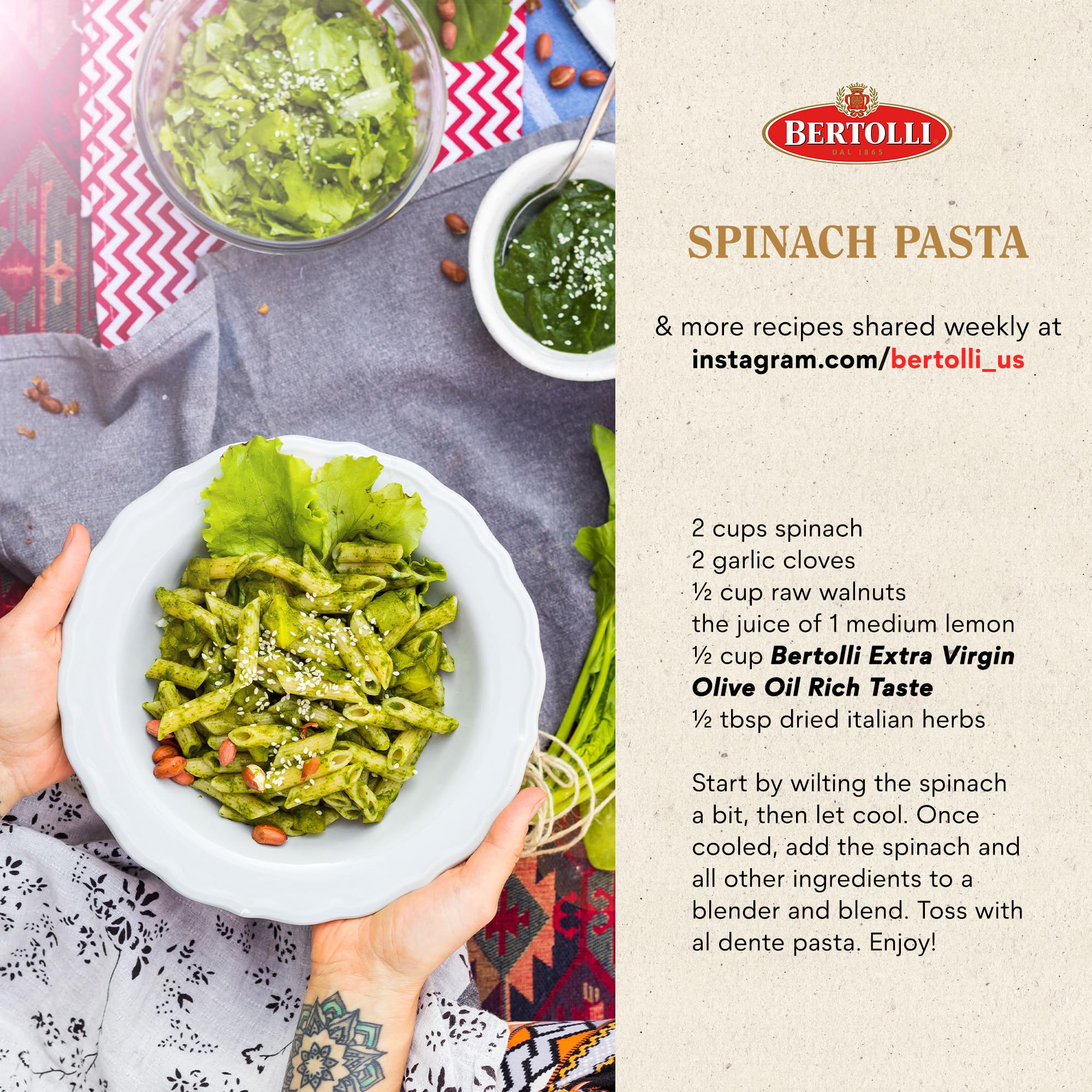 Bertolli olive oil used for dressings and dipping