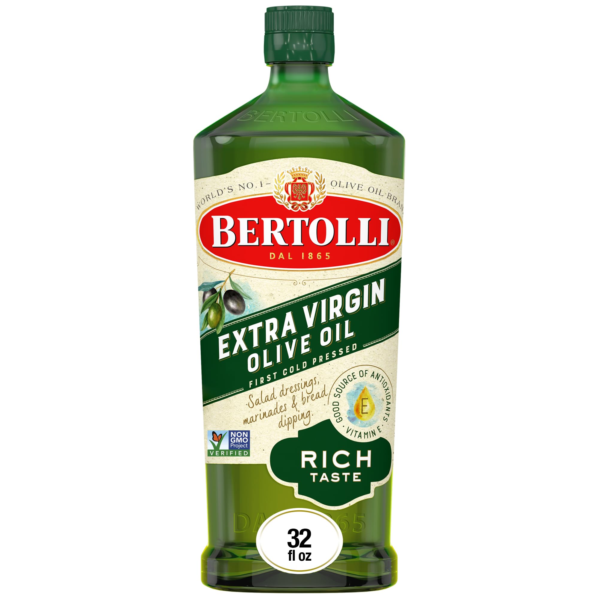 Bertolli Rich Taste EVOO bottle pour enhances dressings