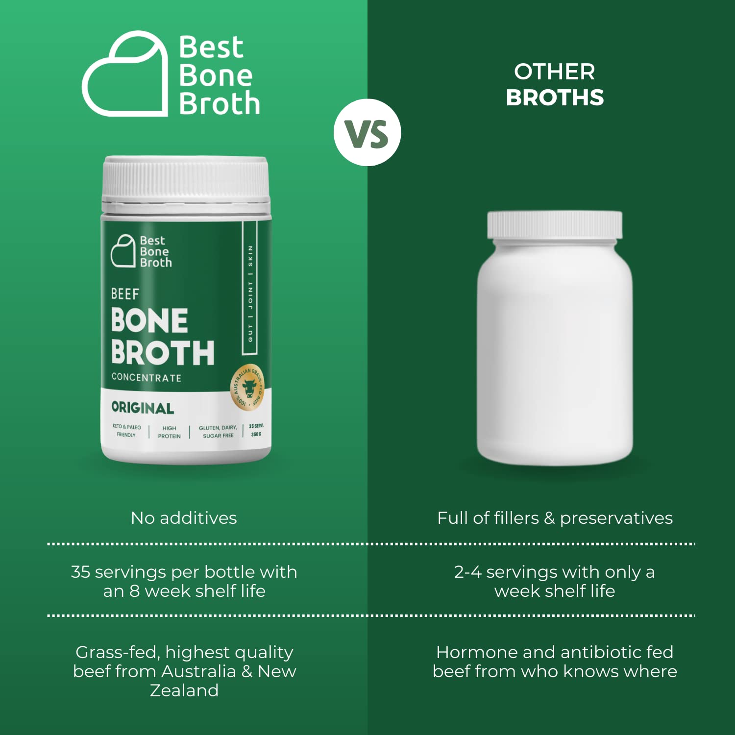 Best Bone Broth concentrate close-up shows rich, silky texture.