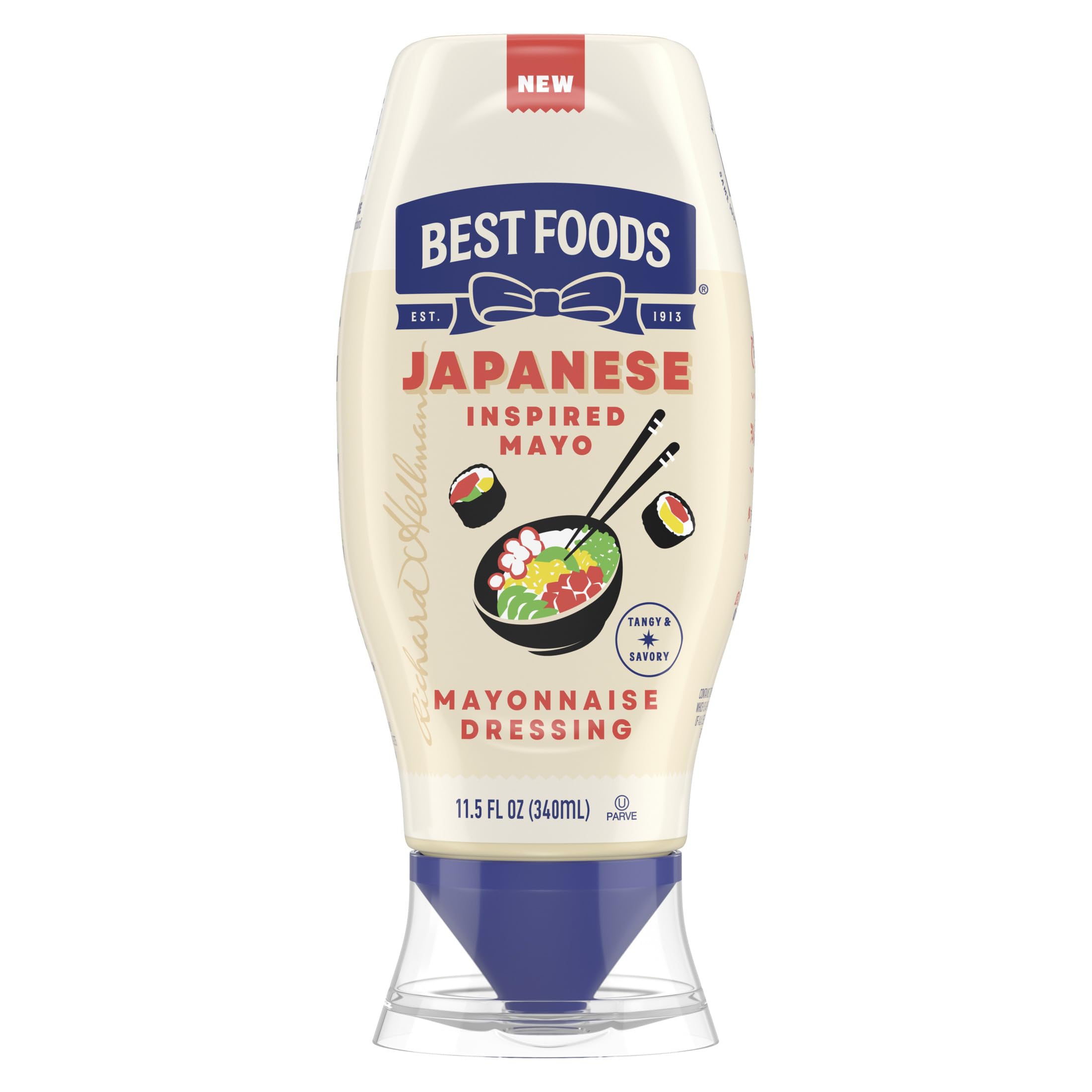 Best Foods Japanese-Inspired Mayo Dressing bottle front, creamy and versatile for sushi and salads